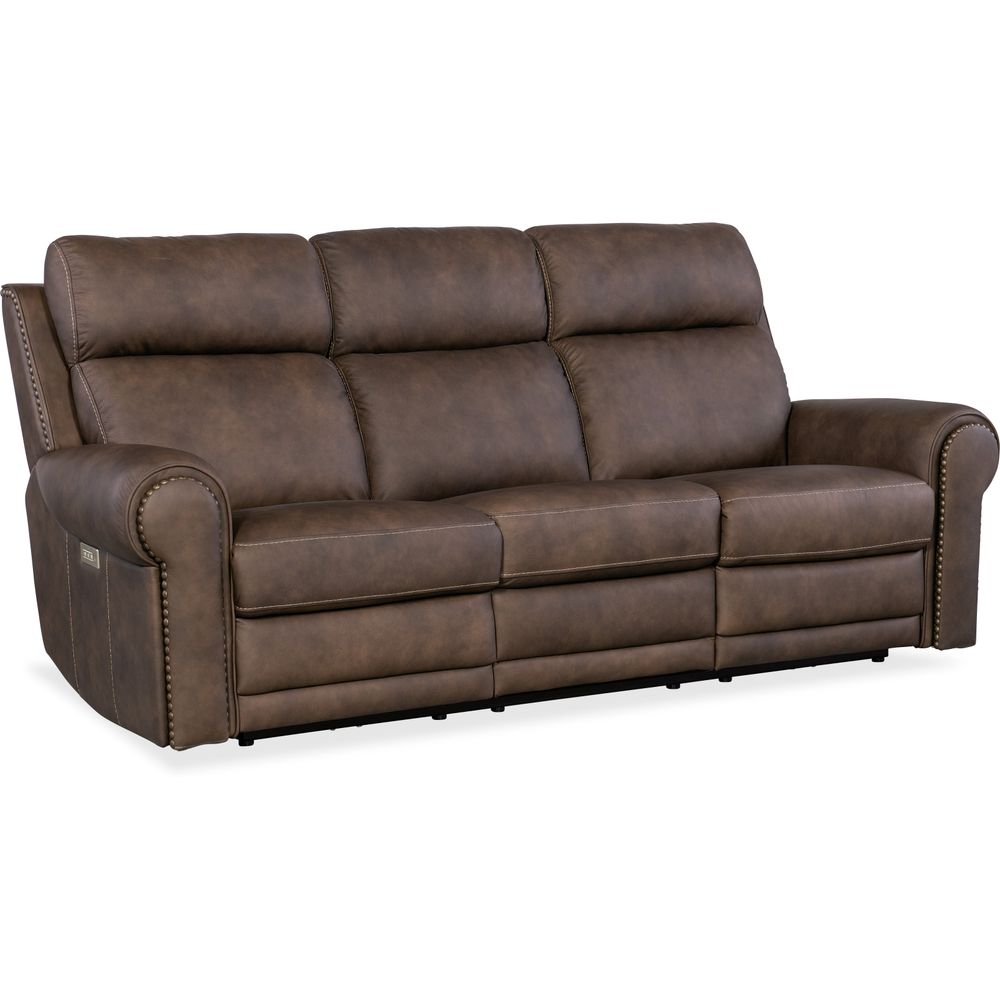 Sofas: Recliners Duncan Power Sofa with Power Headrest & Lumbar - Dark Brown