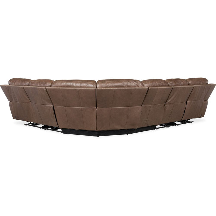 Sectionals: Recliners Torres 6 Piece Sectional with Power Recline & Power Headrest (Configuration 3) - Brown