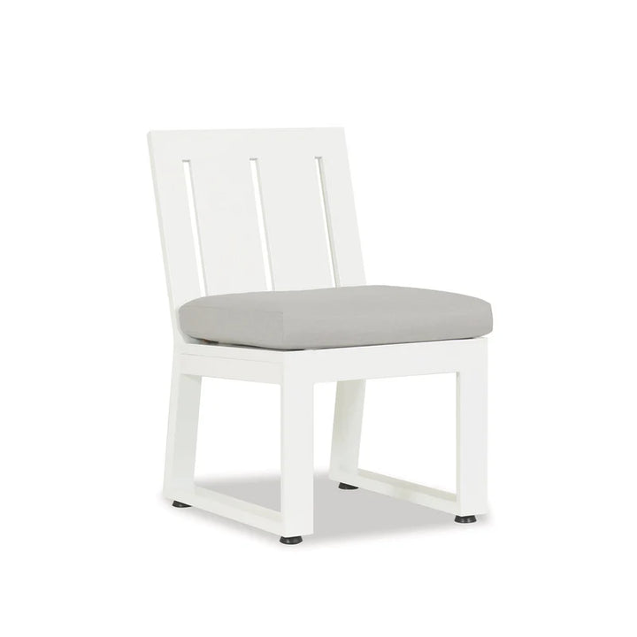Outdoor Dining Chairs Newport Armless Dining Chair in Cast Silver, No Welt