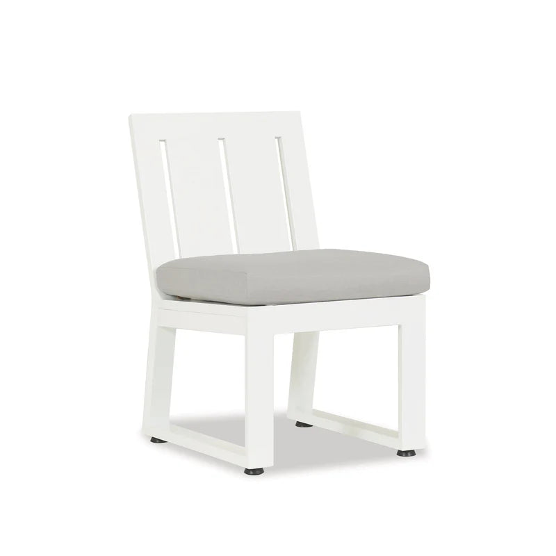 Outdoor Dining Chairs Newport Armless Dining Chair in Cast Silver, No Welt