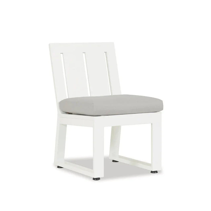 Outdoor Dining Chairs Newport Armless Dining Chair in Cast Silver, No Welt