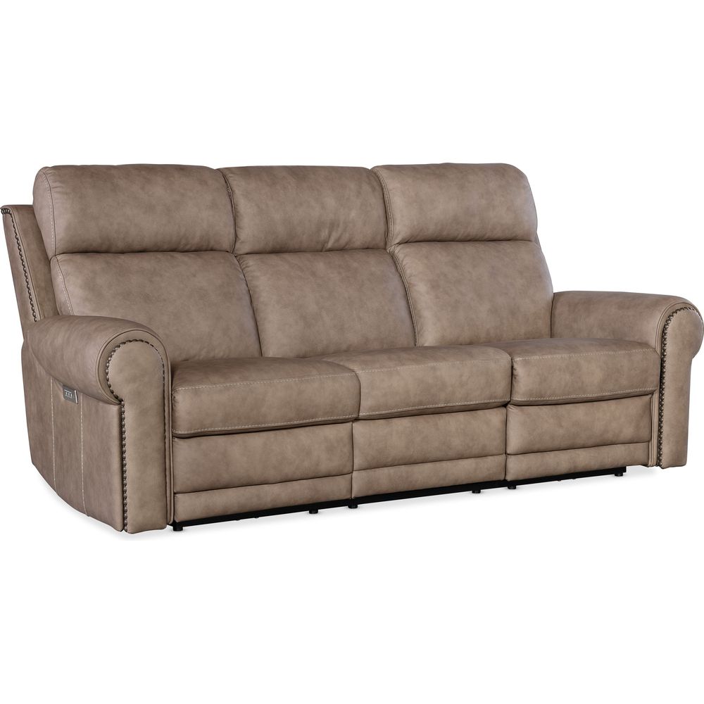 Duncan Power Sofa with Power Headrest & Lumbar - Brown