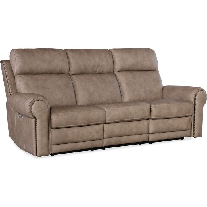 Duncan Power Sofa with Power Headrest & Lumbar - Brown