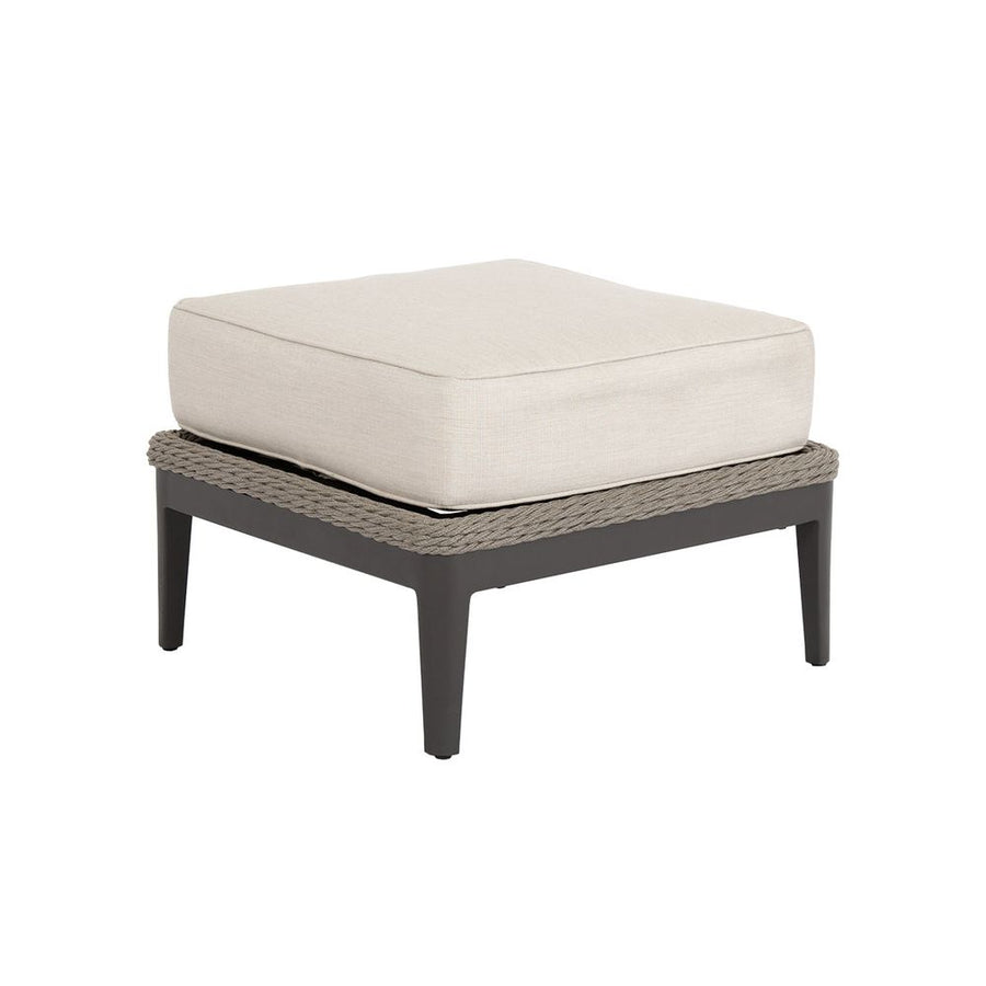 Outdoor Ottomans Marbella Ottoman in Echo Ash w/ Self Welt