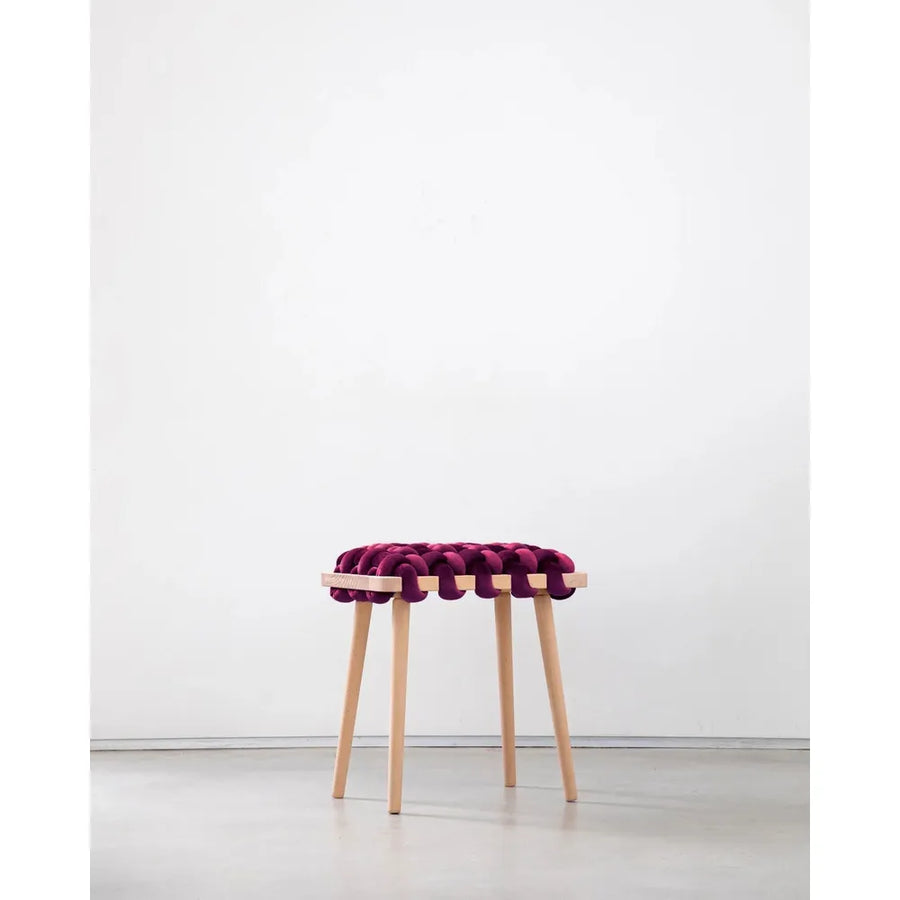 Stools & Ottomans Burgandy Velvet Woven Stool
