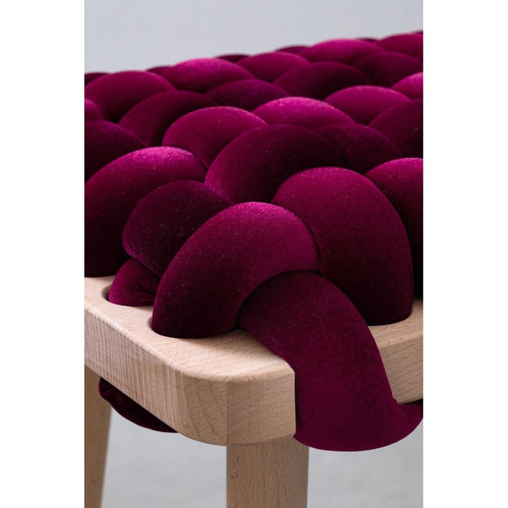 Stools & Ottomans Burgandy Velvet Woven Stool