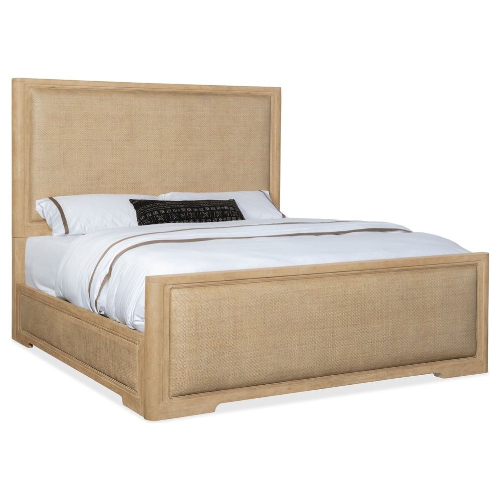 Beds Solace Queen Cane Panel Bed - Light Wood