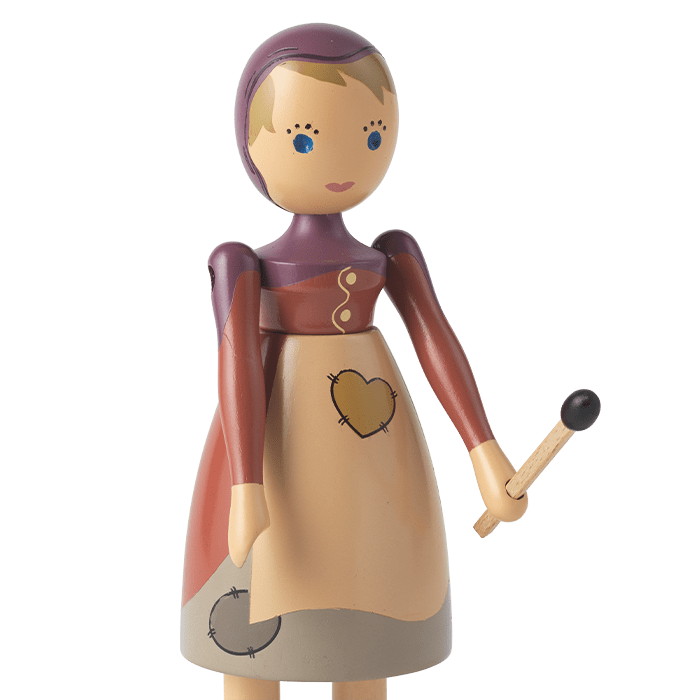 Kay Bojesen The Little Match Girl, Beech, H: 5.7"