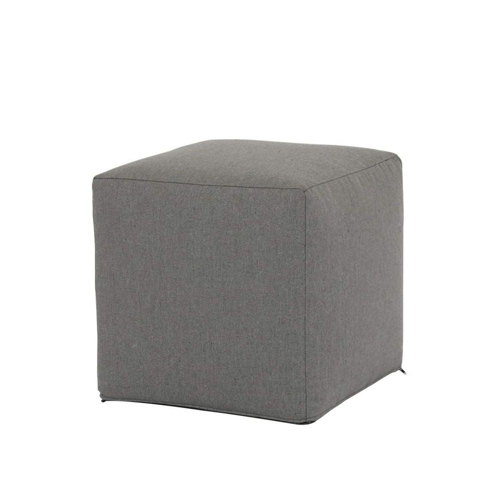 Outdoor Ottomans 18"Pouf Cube in Heritage Granite