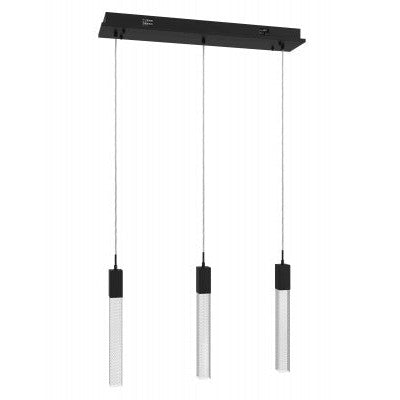 The Original Glacier Snow Avenue Collection Black 3 Light Pendant Fixture Black 3