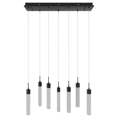 The Original Glacier Snow Avenue Collection Black 7 Light Pendant Fixture Brass 7