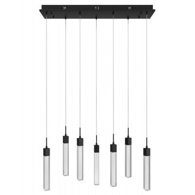 The Original Glacier Snow Avenue Collection Black 7 Light Pendant Fixture Brass 7