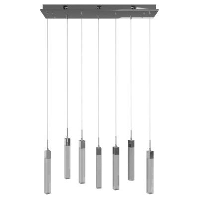 The Original Glacier Avenue Collection Chrome 7 Light Penant Fixture With Clear Crystal Silver 7