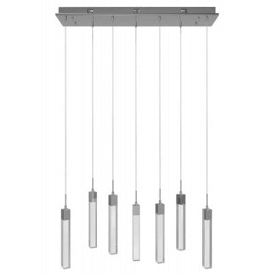 The Original Glacier Avenue Collection Chrome 7 Light Penant Fixture With Clear Crystal Silver 7