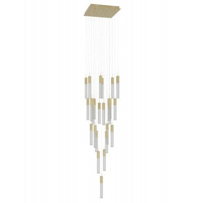 The Original Glacier Snow Avenue Collection Brushed Brass 25 Light Pendant Fixture Brass 25