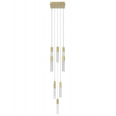 The Original Glacier Snow Avenue Collection Brushed Brass 13 Light Pendant Fixture Brass 13