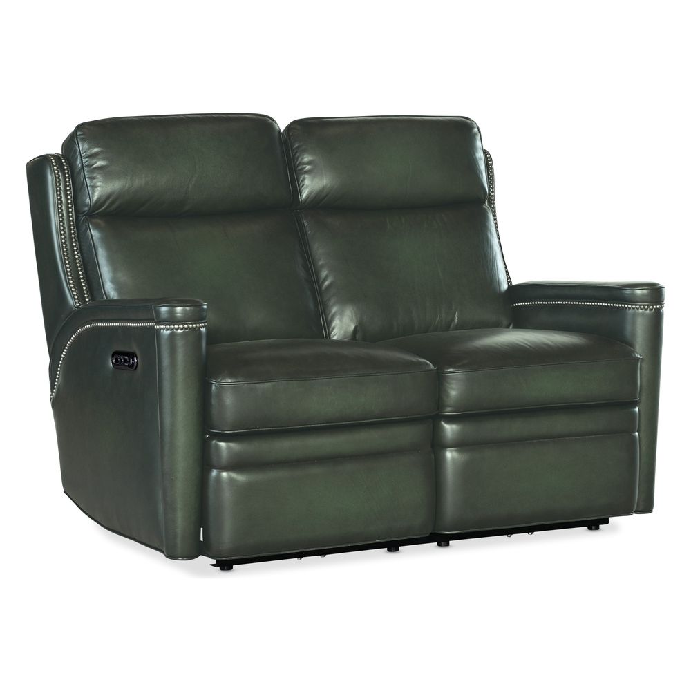 Sofas: Recliners Tennyson Power Loveseat with Power Headrest - Green