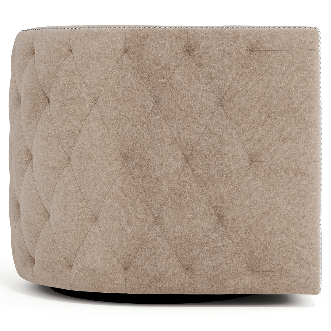 Palazzo Beige Fabric Swivel Chair