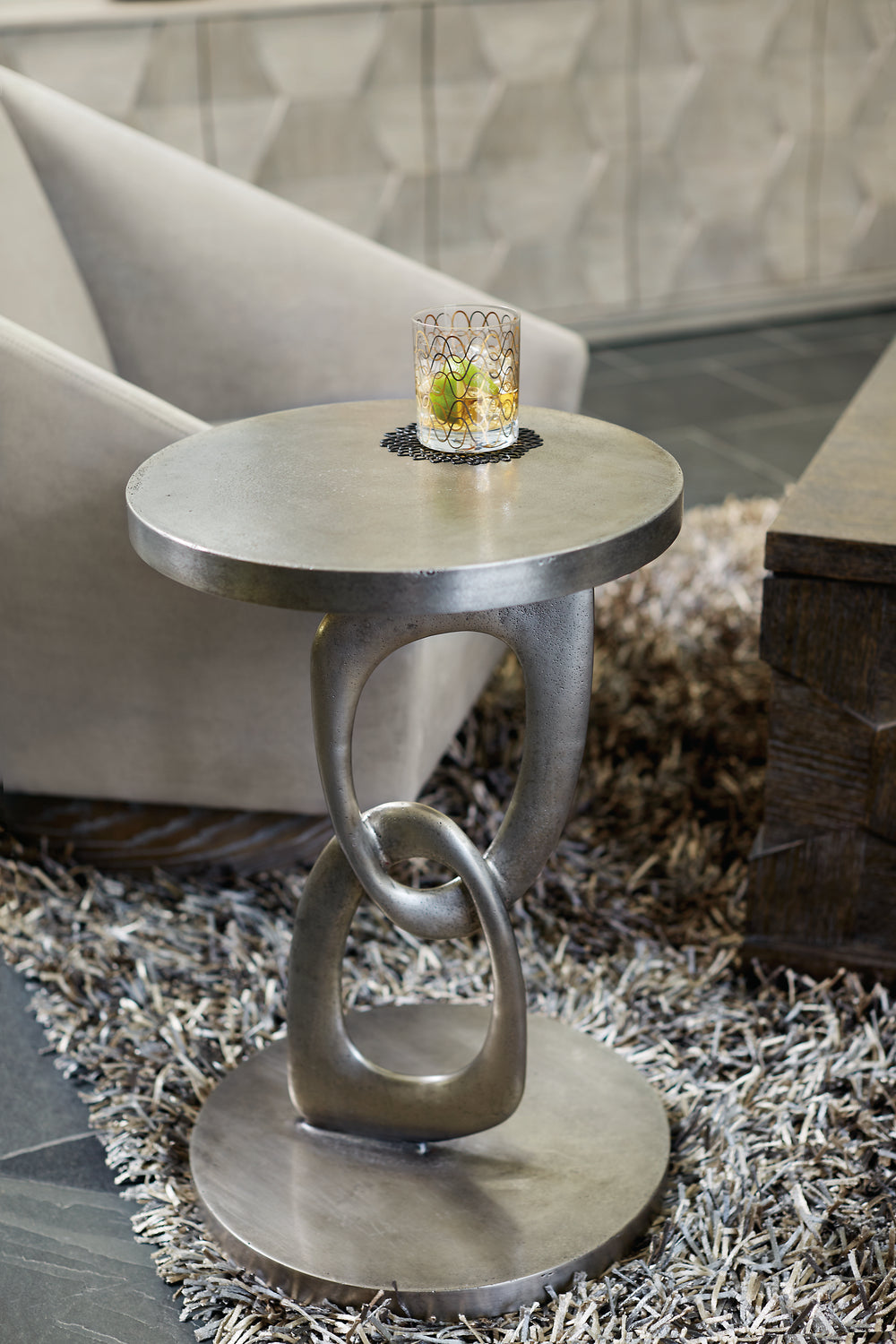 Linea Pedestal Side Table