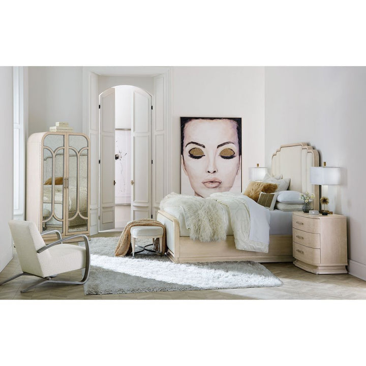 Essence King Upholstered Bed - White