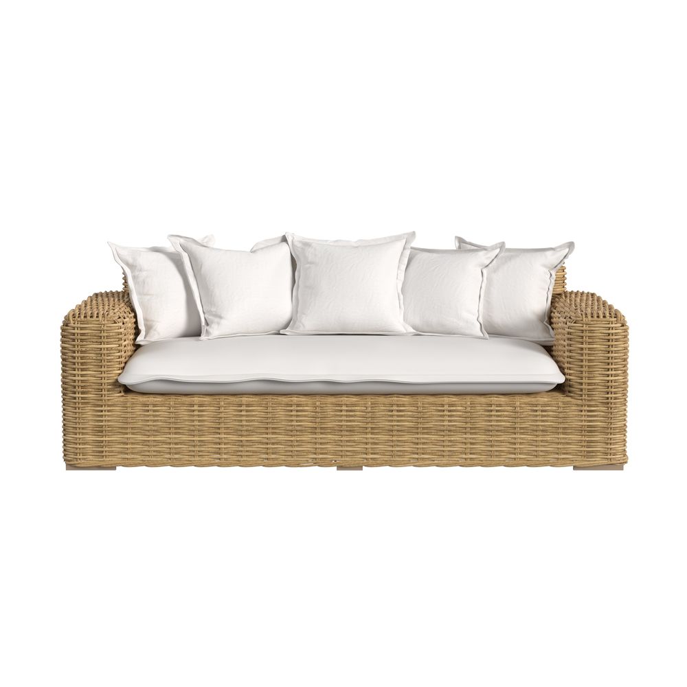 Outdoor Sofas and Sectionals Playa Loveseat in Soothe Pearl w/ Flange Welt