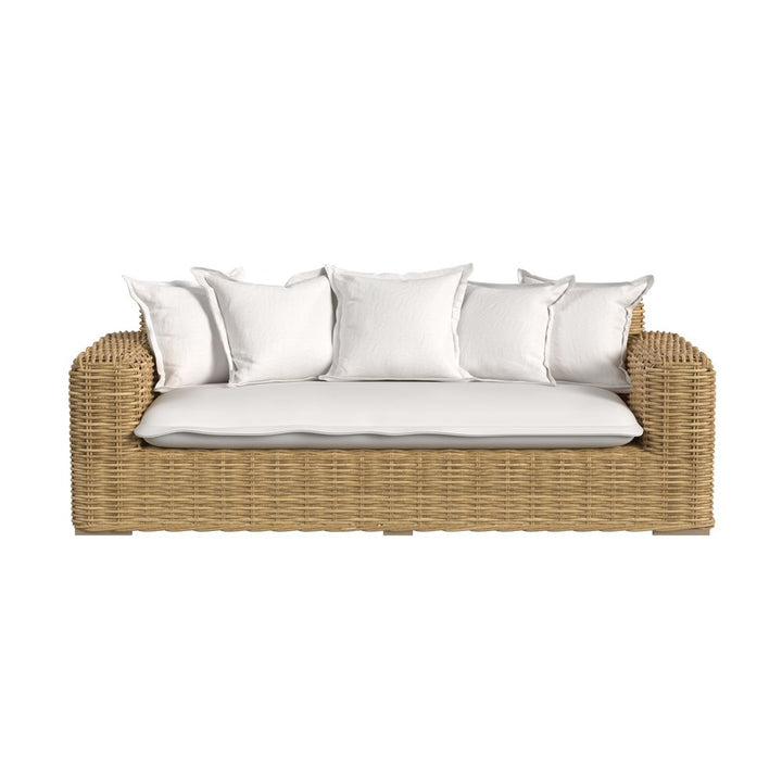 Outdoor Sofas and Sectionals Playa Loveseat in Soothe Pearl w/ Flange Welt