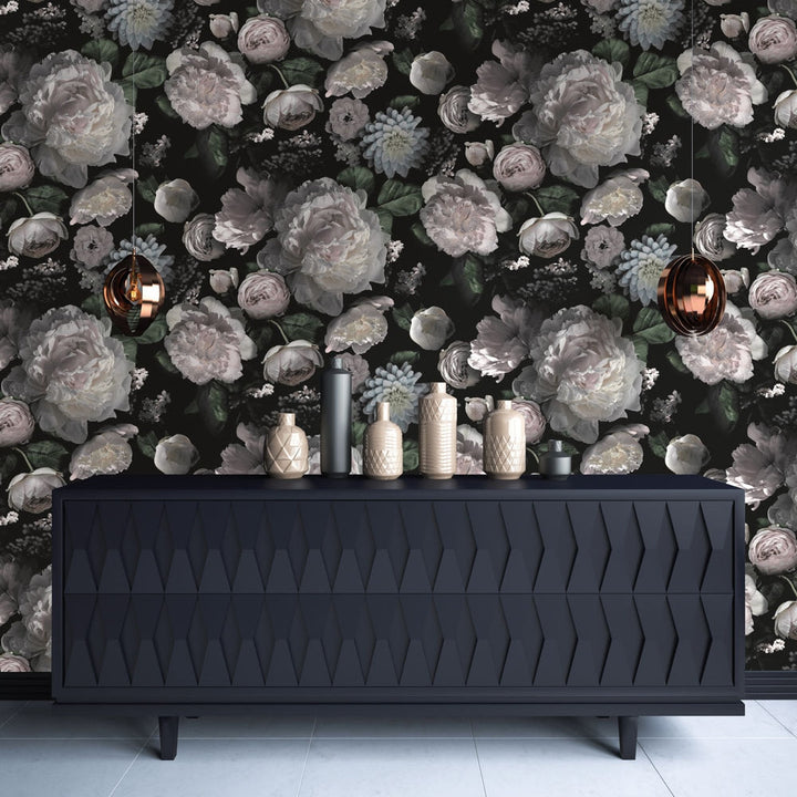 Moody Floral Peel And Stick Wallpaper-Tempaper & Co.-Tempaper-TE573-Wall Paper-4-France and Son