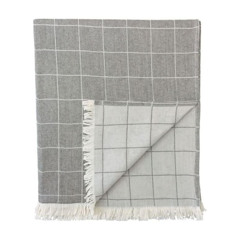 Throw Blankets Sandy Windowpane Throw in Gray
