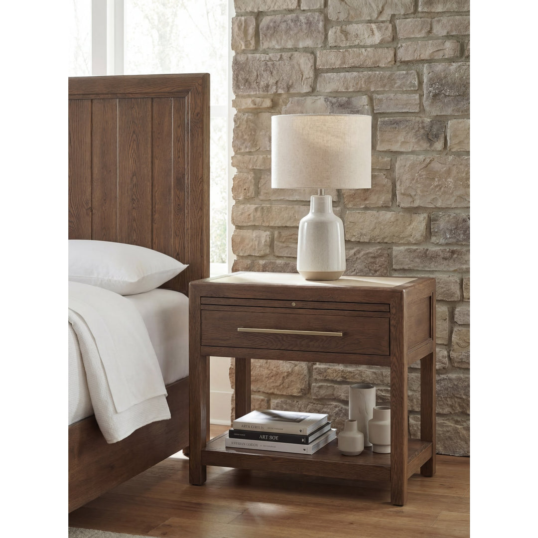 Driftwood One-Drawer Nightstand with Stone - image 4