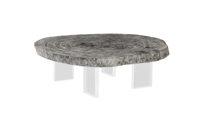Floating Coffee Table on Acrylic Legs Gray Stone, Size Varies-Phillips Collection-PHIL-TH97528-Coffee Tables-2-France and Son
