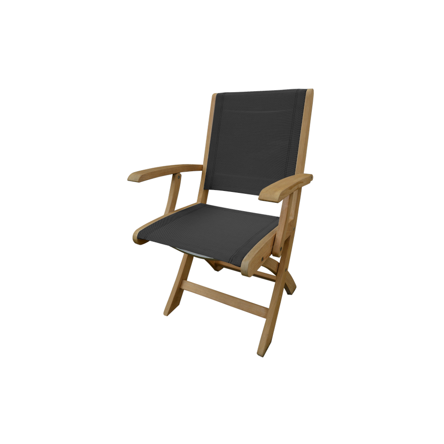 Riviera Folding Armchair-Three Birds Casual Outdoor-Threeb-RV20-BL-Outdoor Dining TablesBlack-1-France and Son