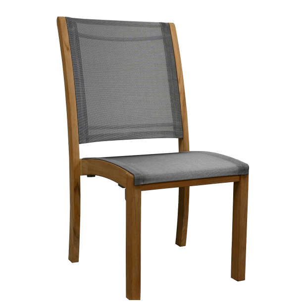 Riviera Stacking Sling Side chair-Three Birds Casual Outdoor-Threeb-RV06N-TT-Dining ChairsTitanium-7-France and Son