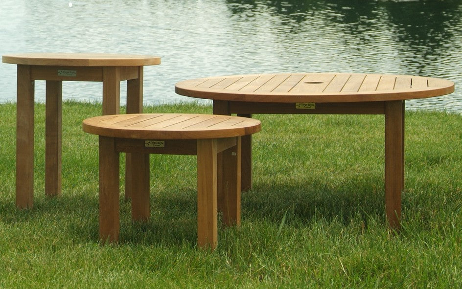Canterbury Round Coffee Table-Three Birds Casual Outdoor-Threeb-CT36-Outdoor Coffee Tables-2-France and Son