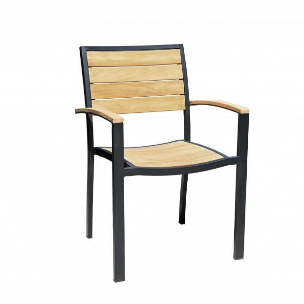 SoHo Stacking Armchair-Three Birds Casual Outdoor-Threeb-SH07-B-Outdoor Dining ChairsBlack-1-France and Son