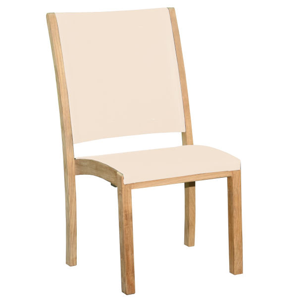Riviera Stacking Sling Side chair-Three Birds Casual Outdoor-Threeb-RV06N-KH-Dining ChairsKhaki-4-France and Son