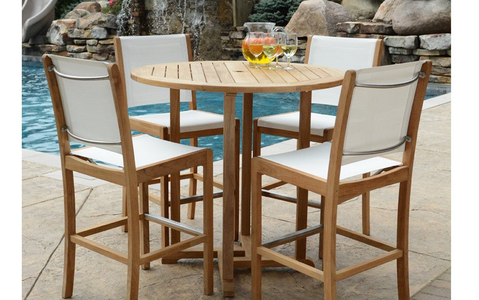 Oxford 42" Round Bar Table-Three Birds Casual Outdoor-Threeb-RD42BT-Outdoor Dining Tables-2-France and Son