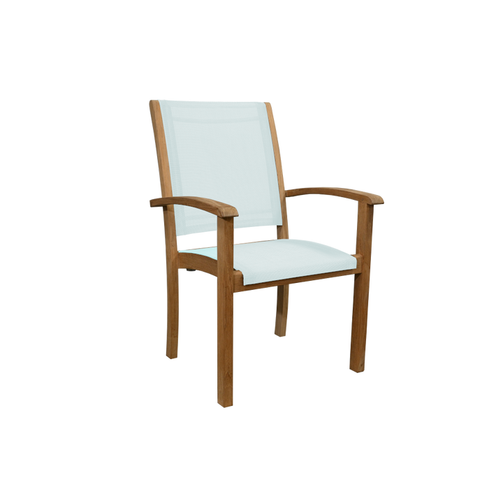 Riviera Stacking Sling Armchair-Three Birds Casual Outdoor-Threeb-RV07N-WH-Dining ChairsWhite-6-France and Son