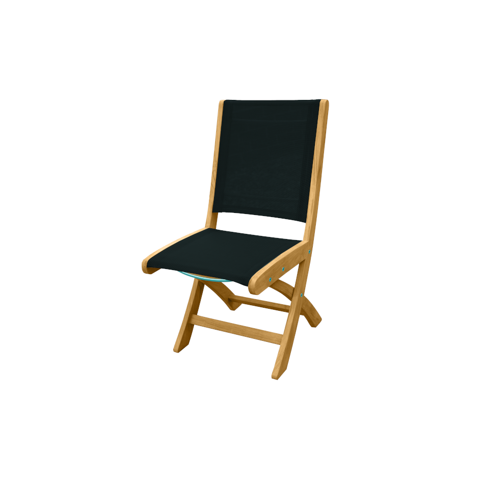 Riviera Folding Side Chair - Black-Three Birds Casual Outdoor-Three-RV15N-BL-Lounge Chairs-1-France and Son