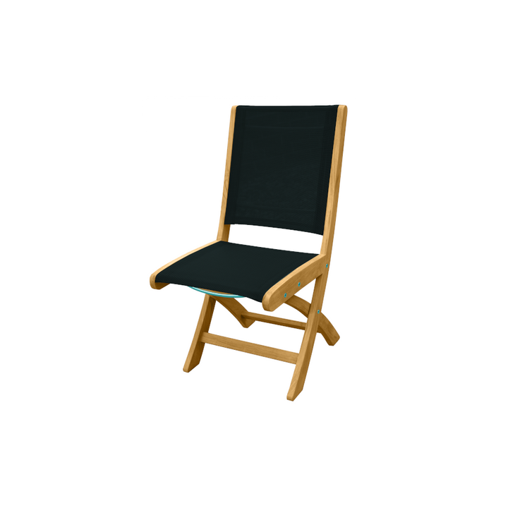 Riviera Folding Side Chair - Black-Three Birds Casual Outdoor-Three-RV15N-BL-Lounge Chairs-1-France and Son