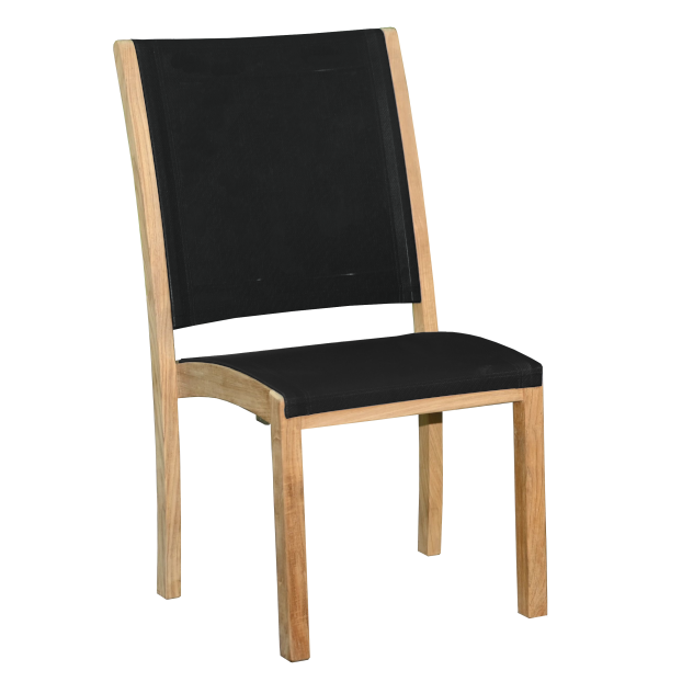 Riviera Stacking Sling Side chair-Three Birds Casual Outdoor-Threeb-RV06N-BL-Dining Chairs-1-France and Son