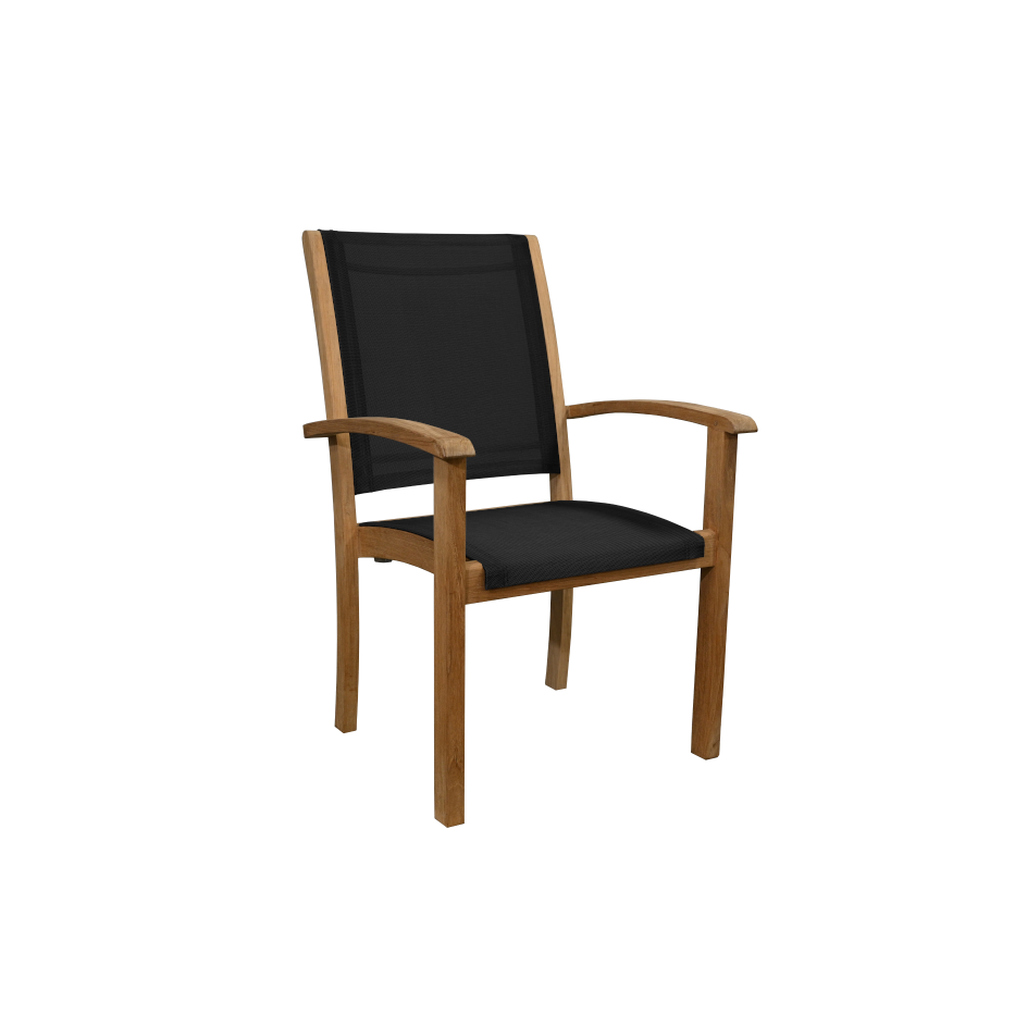 Riviera Stacking Sling Armchair-Three Birds Casual Outdoor-Threeb-RV07N-BL-Dining Chairs-1-France and Son