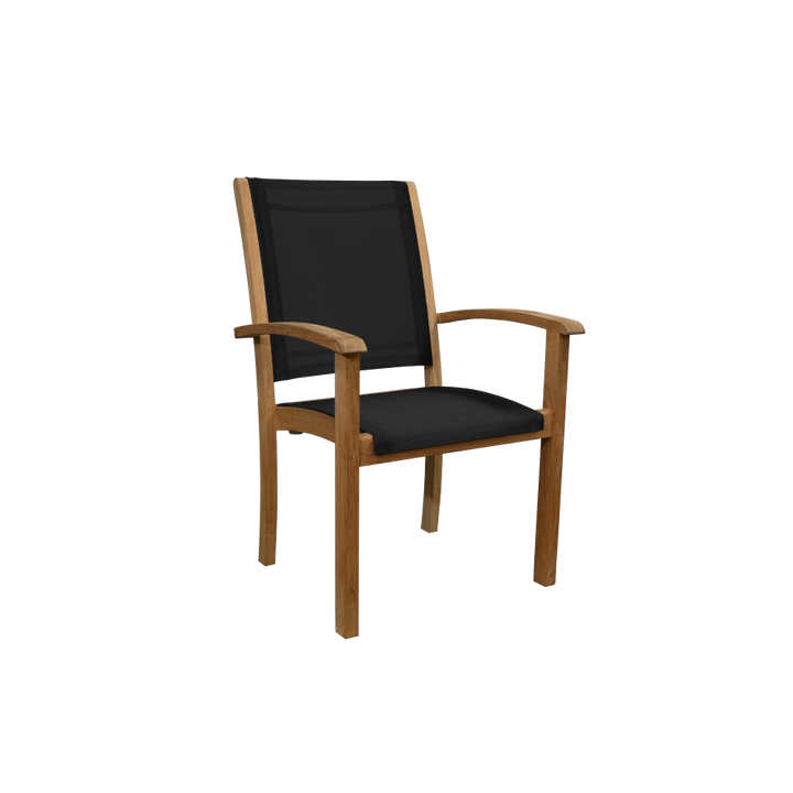 Riviera Stacking Sling Armchair-Three Birds Casual Outdoor-Threeb-RV07N-BL-Dining Chairs-1-France and Son