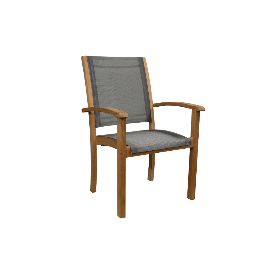 Riviera Stacking Sling Armchair-Three Birds Casual Outdoor-Threeb-RV07N-TT-Dining ChairsTitanium-3-France and Son