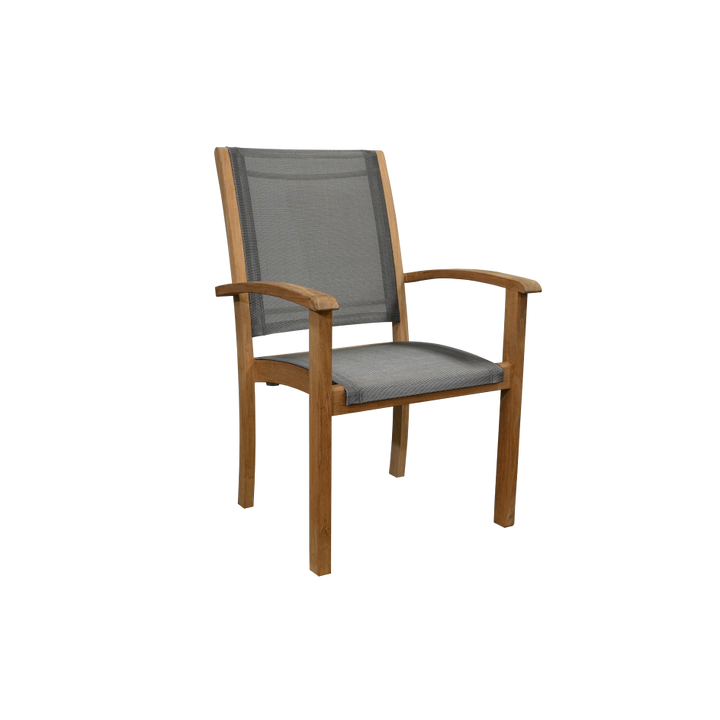 Riviera Stacking Sling Armchair-Three Birds Casual Outdoor-Threeb-RV07N-TT-Dining ChairsTitanium-3-France and Son