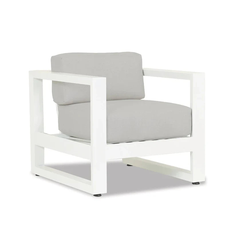 Outdoor Lounge Chairs Newport Club Chair in Cast Silver, No Welt
