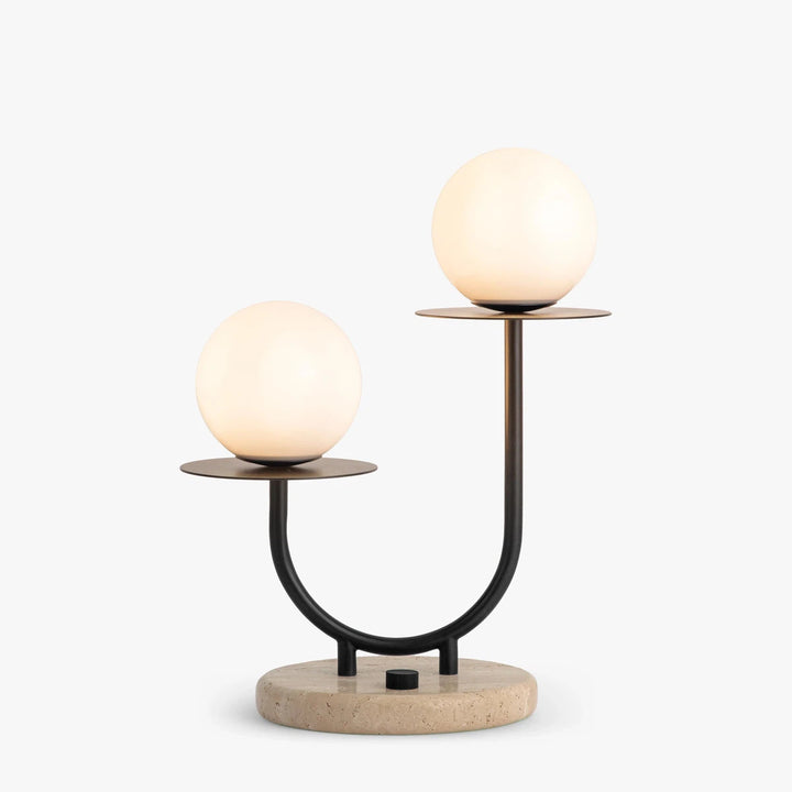 Modern Globe Table Light - Bronze/Travertine