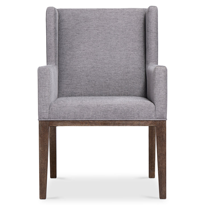 Linea Upholstered Arm Chair in Cerused Charcoal Finish