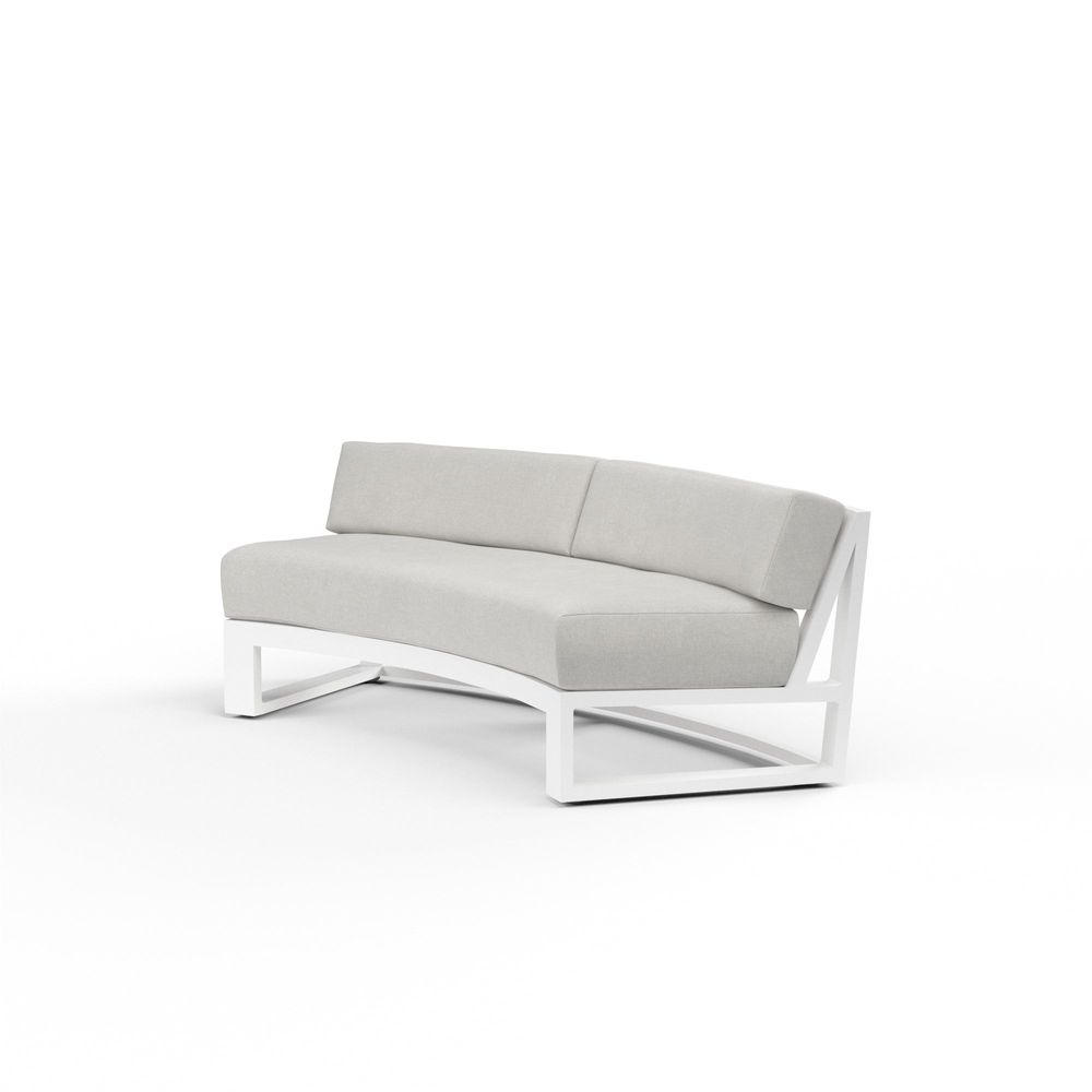 Outdoor Sofas and Sectionals Newport Curved Sofa in Cast Silver, No Welt