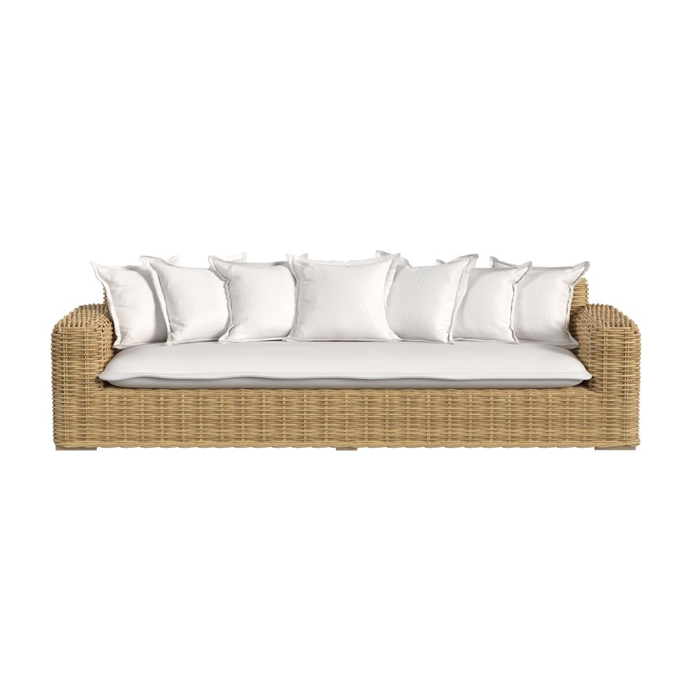 Outdoor Sofas and Sectionals Playa Sofa in Soothe Pearl w/ Flange Welt
