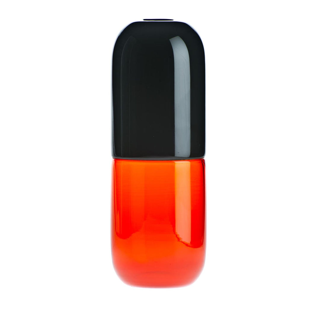 Happy Pills Glass Sculpture in Orange / Black